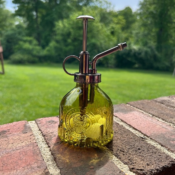 Other - Vintage Style Green Glass Plant Mister Filled with Milky Quartz
